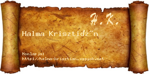 Halma Krisztián névjegykártya